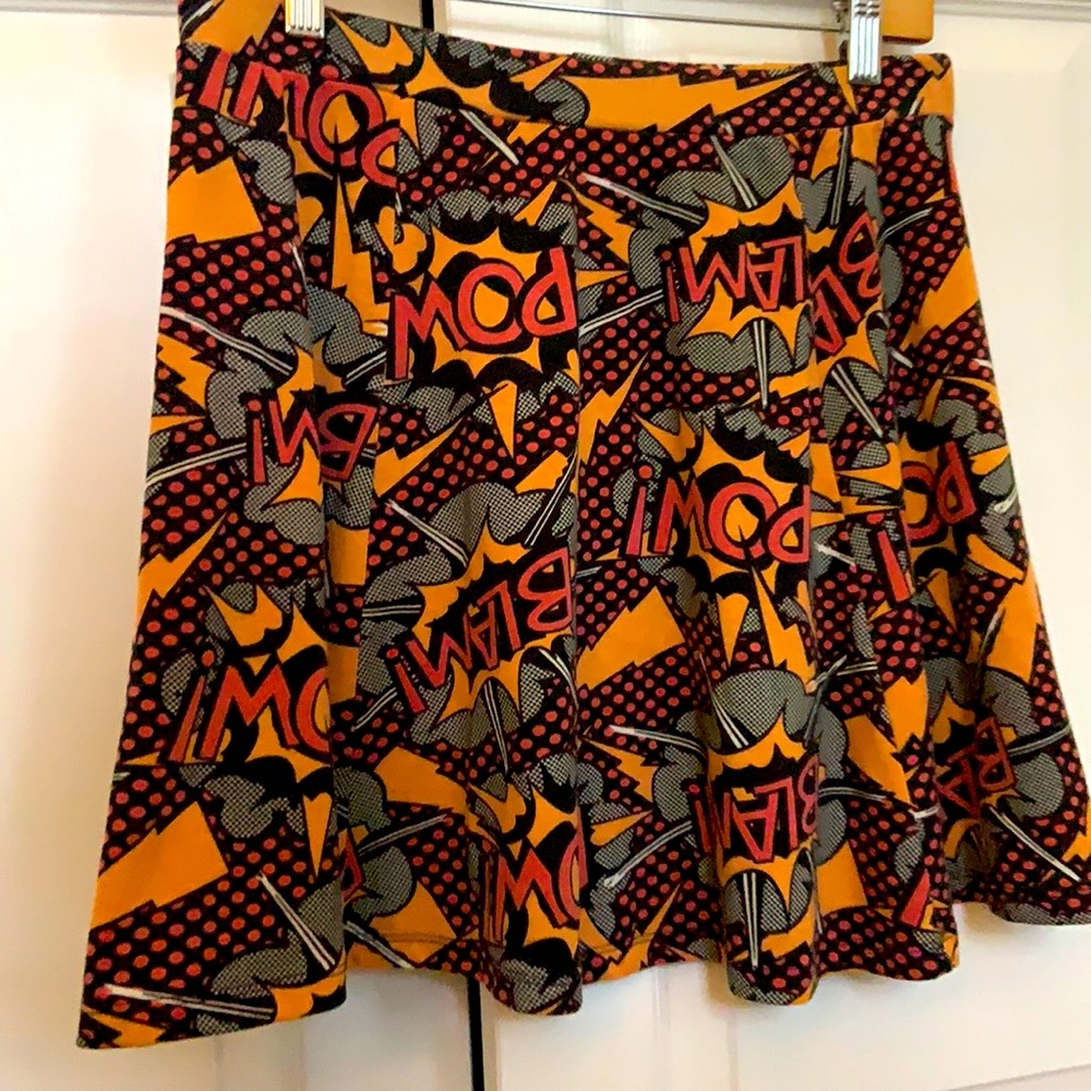 POW! Comic print skater skirt